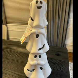 Goblin & Ghoul 3 Stacked Ghosts w/bats, Light Up 15" Tall Figurine NWT